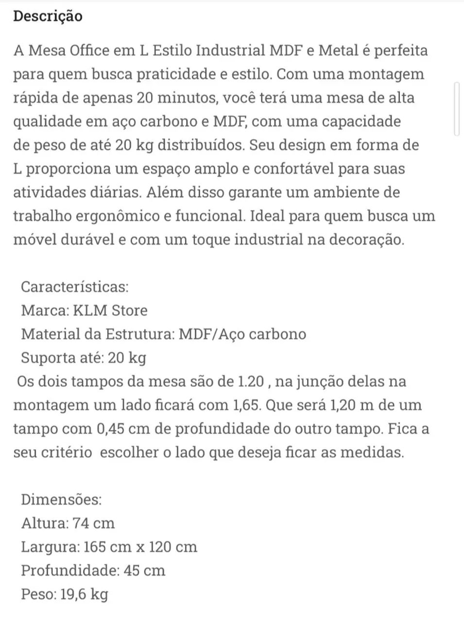 Mesa em L - Estilo industrial (bronze + off white) - Foto 3