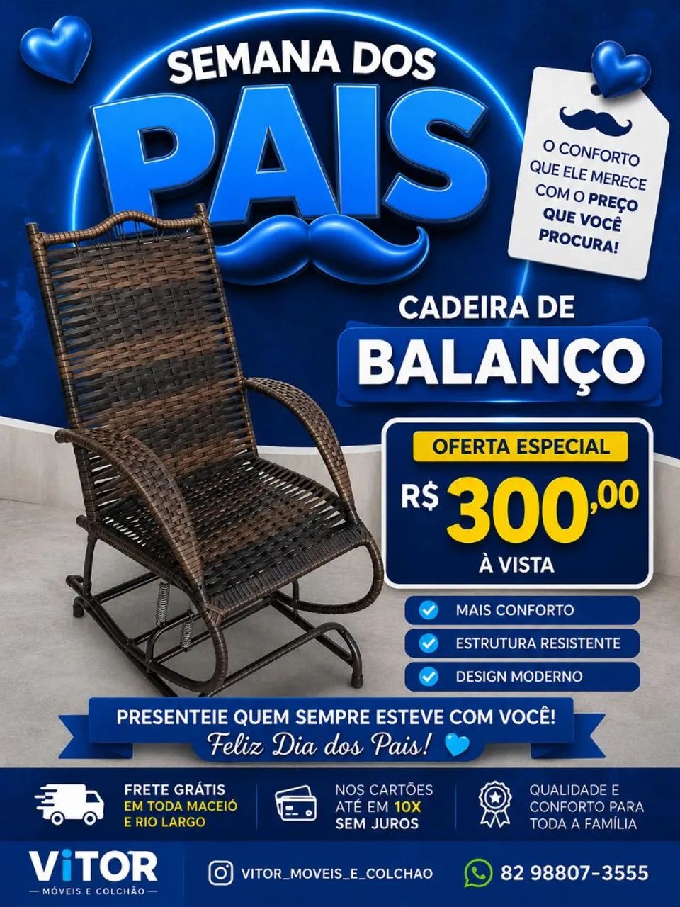 OFERTAS DE CADEIRA DE BALANÇO 4 MOLAS 