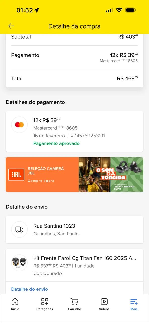 Frente da 160 2026 dourado perolizado  - Foto 5