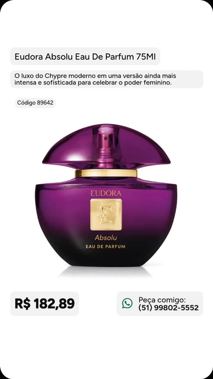 Perfume Eudora a pronta entrega!