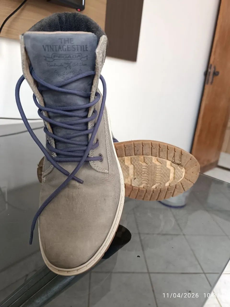 Bota de couro número 37 da marca PEGADA - Foto 3