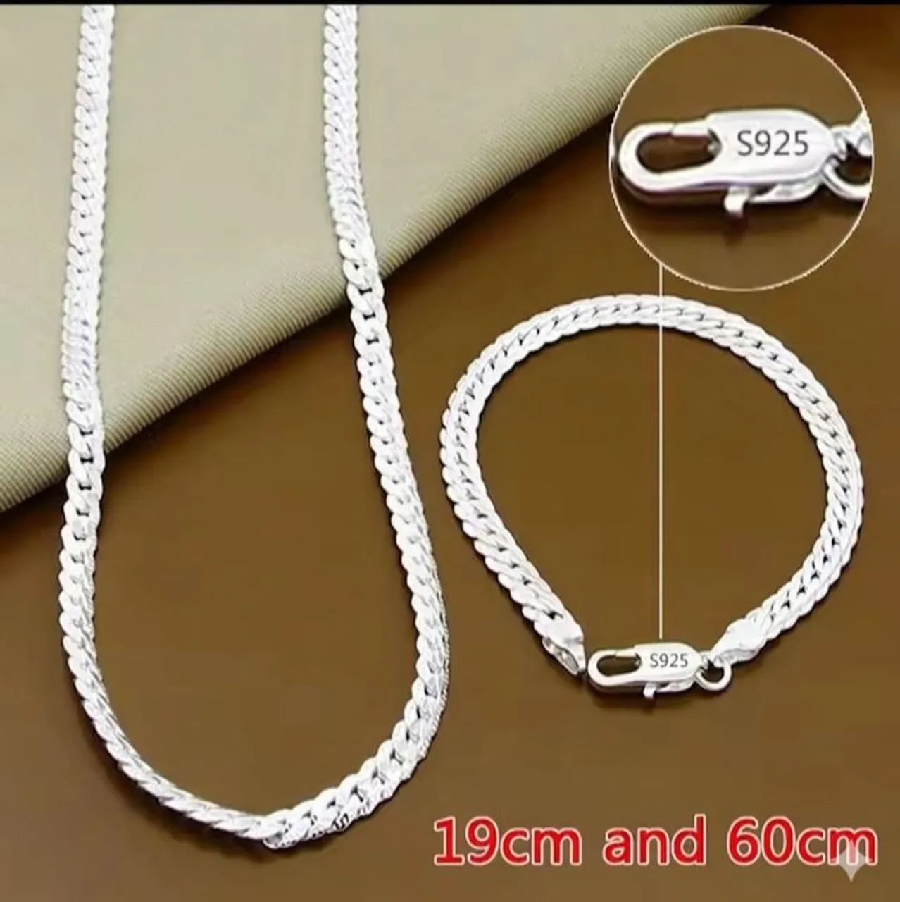 Kit Cordão + Pulseira Masculino Prata Esterlina S925 - Estilo e Presença 