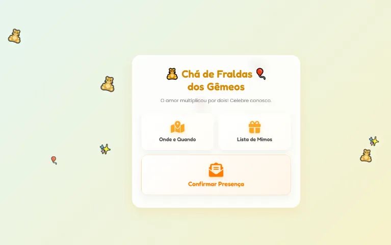 Convites digitais com confirmação de presença.