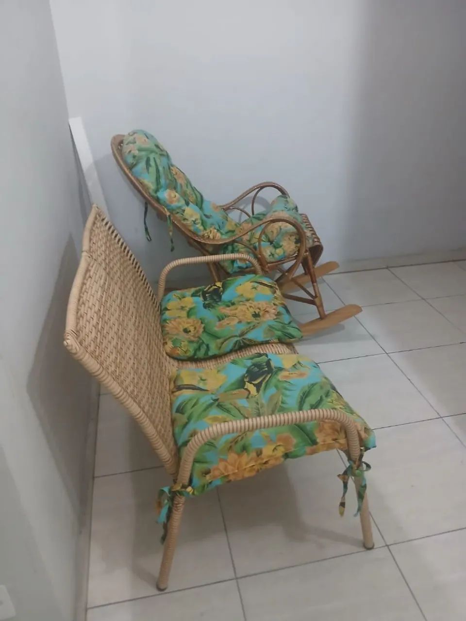 Jogo de poltronas em bambu estofada - Foto 3