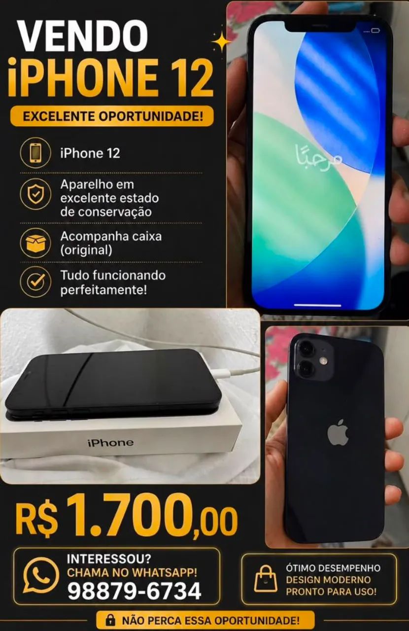 iPhone 12, ótimo estado, 64gb, 4 de ram
