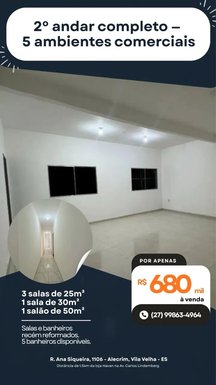 VENDO 5 salas comerciais 2° segundo andar vila velha - Foto 5
