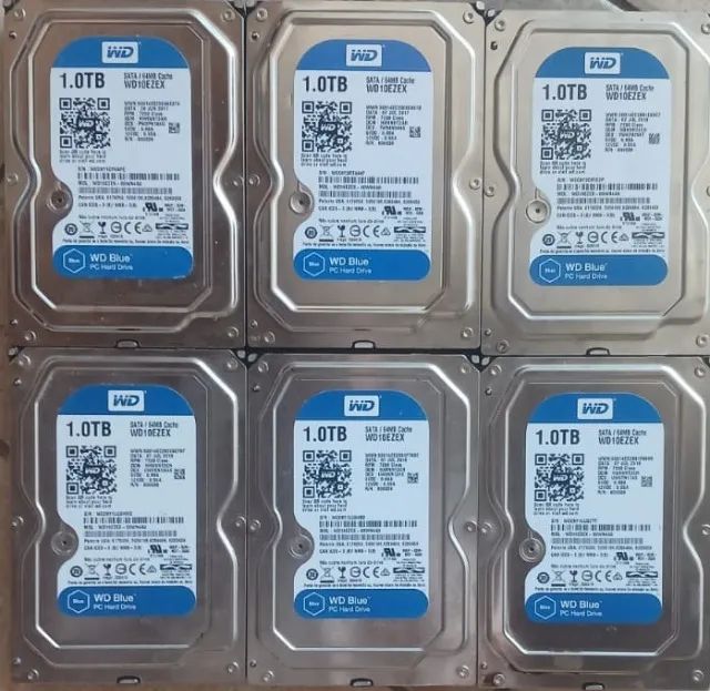 ? LOTE COM 6 HDs 1TB WD Blue ?