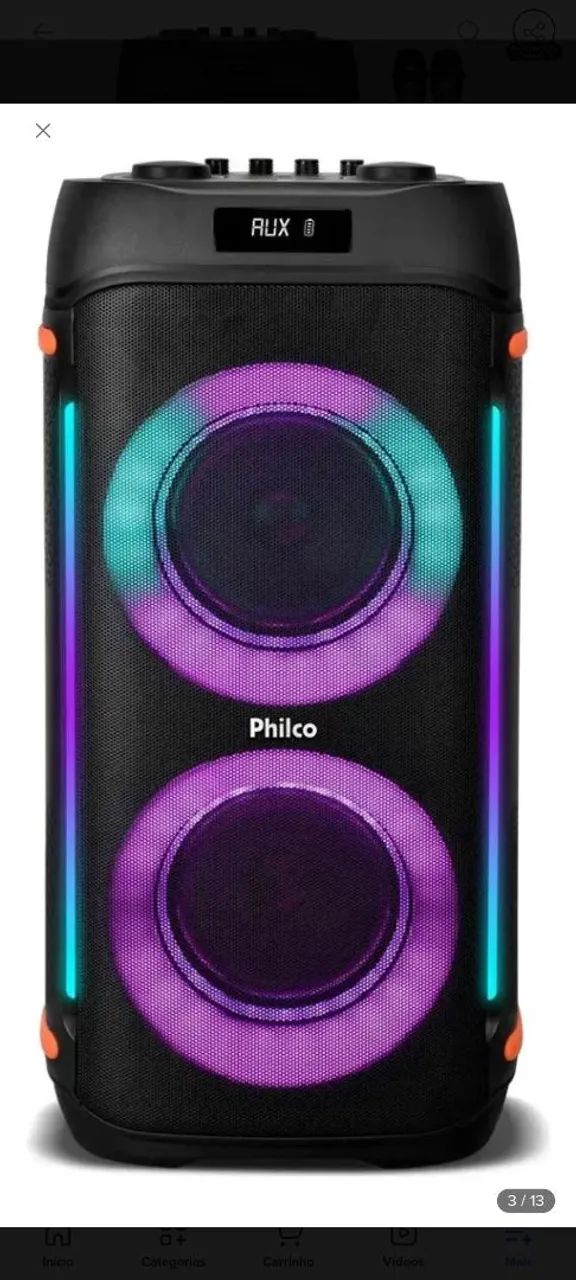 Caixa de som com karaokê philco  - Foto 2