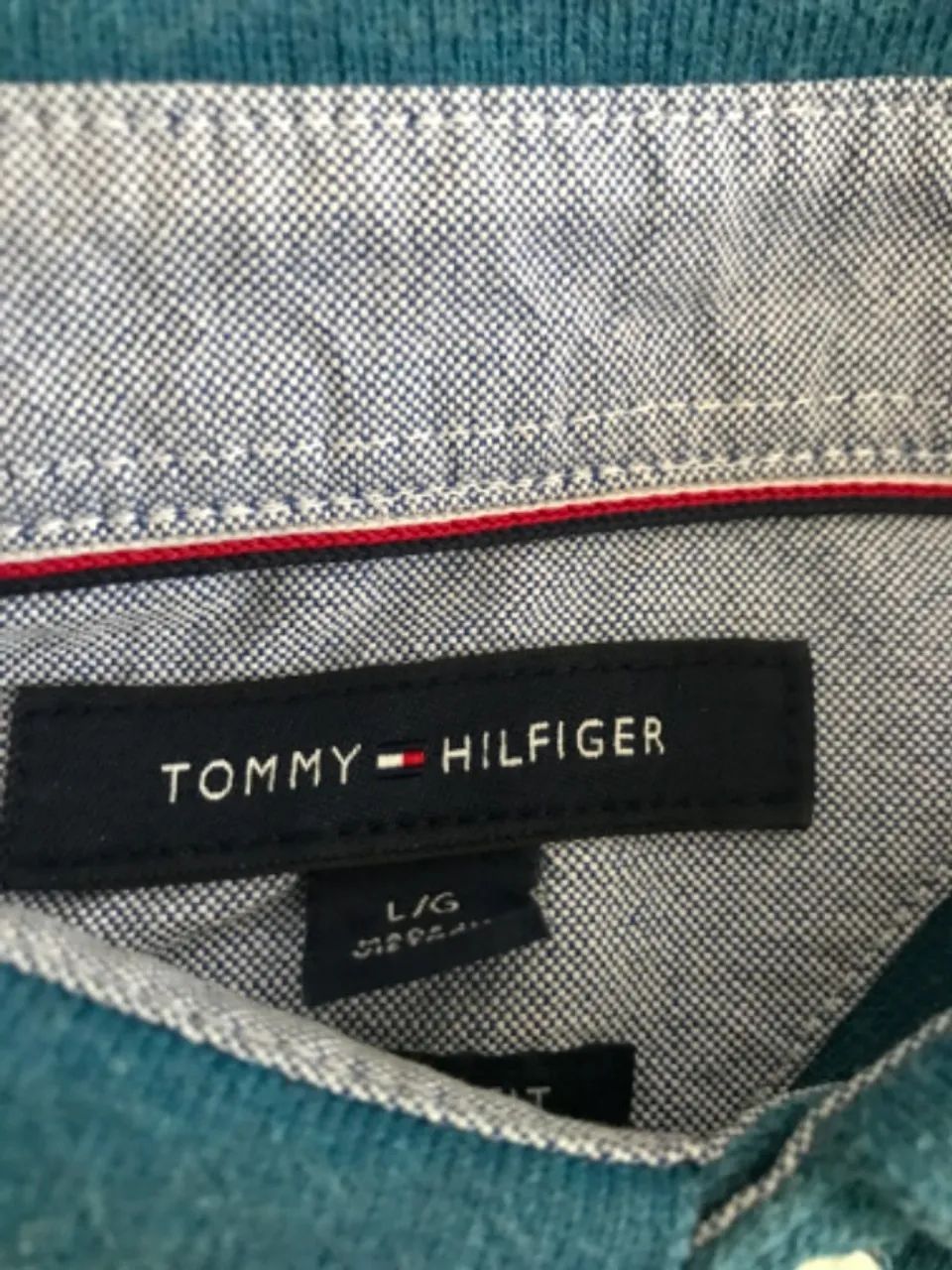 Polo Tommy Hilfiger Original - Custom Fit Azul - Tamanho G - Usada Porém Bem Conservada  - Foto 3