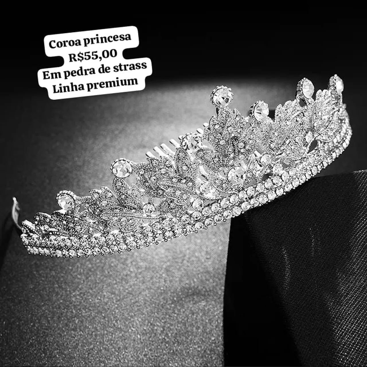  Tiara de cabelo de strass princesa - Foto 4