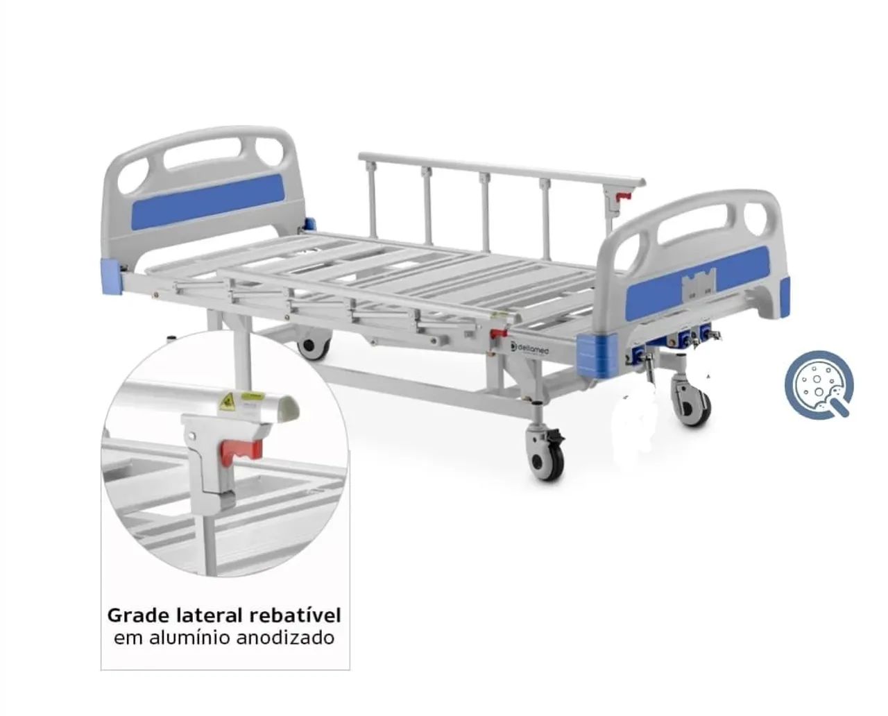 Cama hospitalar 5 posições 3 manivelas Manual  - Foto 3