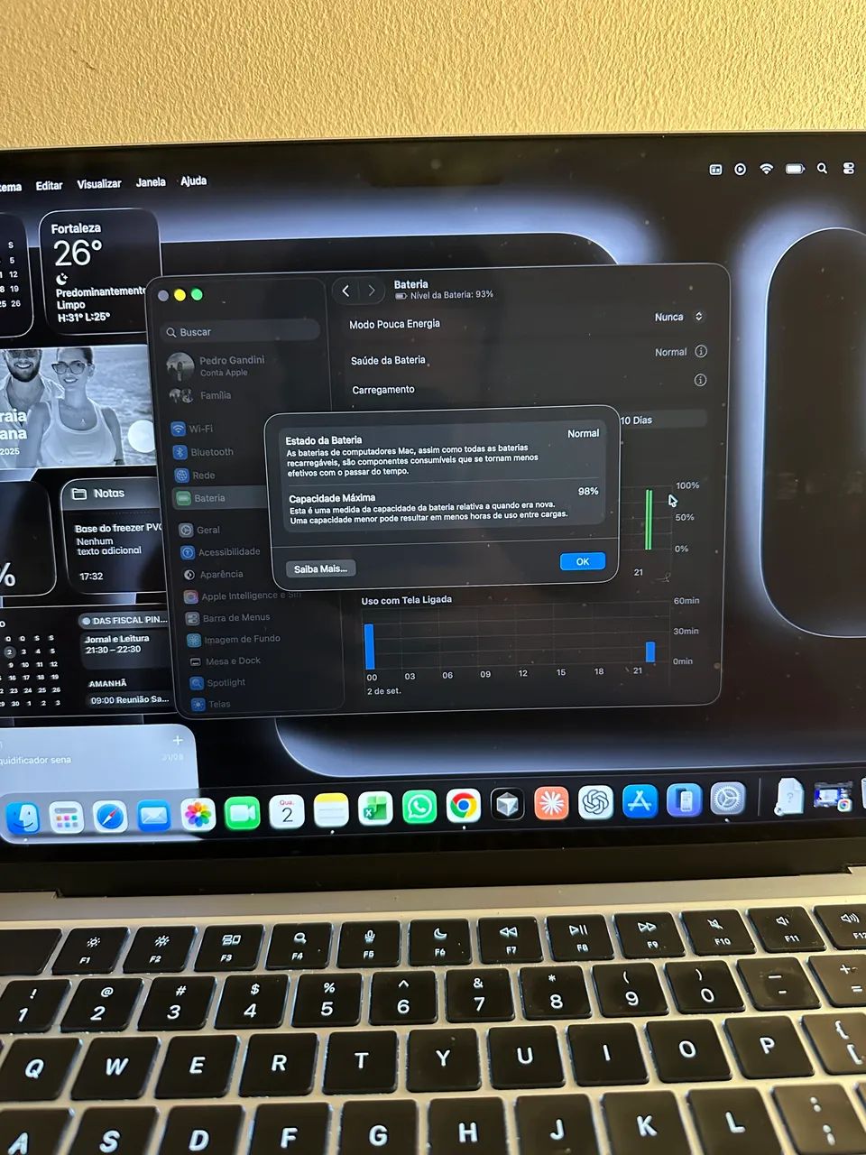 MacBook M4 Air 16GB RAM 256GB Extremamente novo - Foto 3