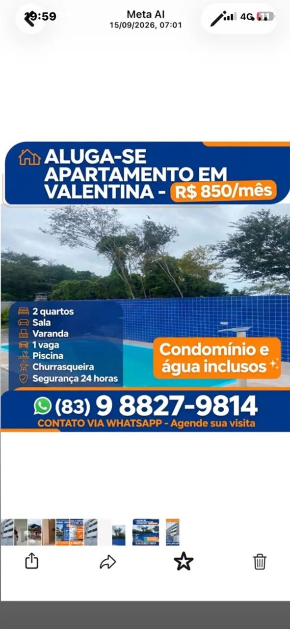 Apartamento em Valentina parque do Sol