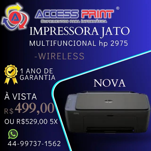 Impressora nova Multifuncional DeskJet HP wireless 2975