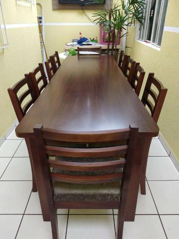 Promocão- mesa com 4 cadeira madeira na cor imbuia - Foto 3