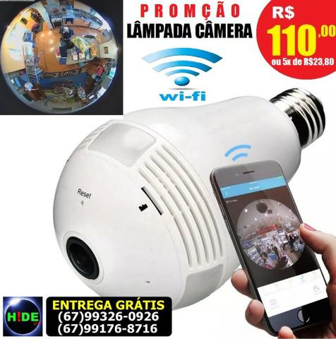 Promoção Lâmpada câmera 360 wifi (entrega grátis) O menor preço de CG