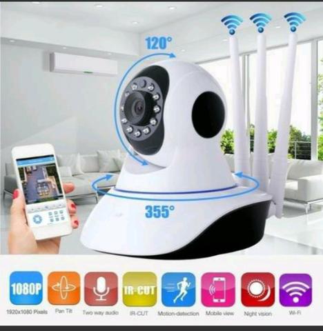 Câmera ip robô 3 antenas via Wi-Fi App próprio e visão noturna yoosee - Foto 2