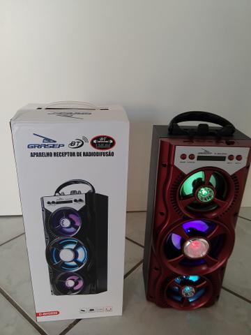 Caixinha de som com Bluetooth, entrada para pen drive, cartão de memória e rádio FM - Foto 3