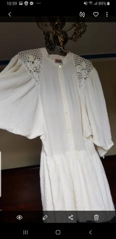 Vestido em crepe com bordado farm. usado pouquíssimas vezes - Foto 2