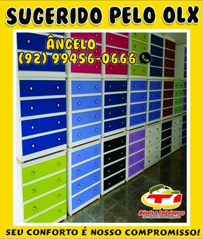 Cômoda 4gavetas diversas cores