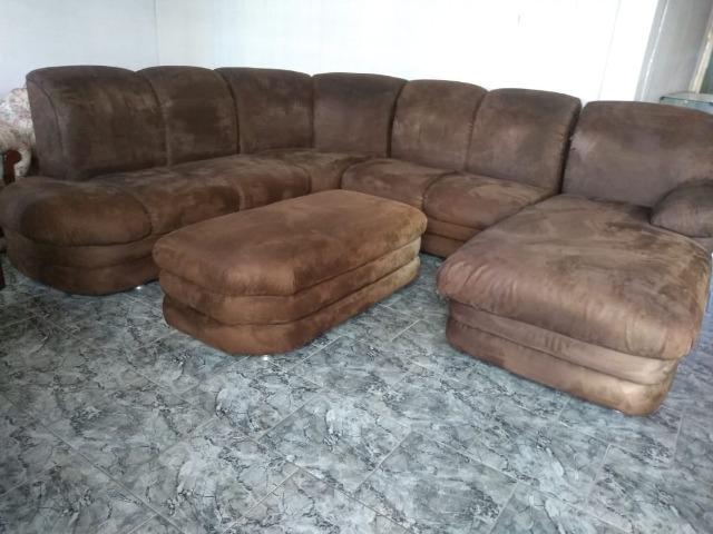 Sofá de canto c/ puff e chaise - 2,90 x 2,50 - entrego! - Foto 4