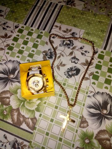 Relógio invicta original + cordão banhado