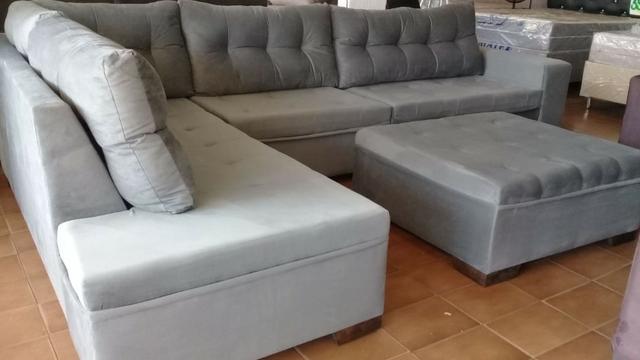 Sofa de canto gigantesco 3.32x2.06 puff enorme apenas 1400 a vista ou 10x159 cartao - Foto 4