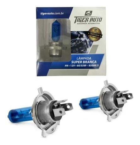 Kit Lâmpada Super Branca H4 Par 8.500K Tiger Auto
