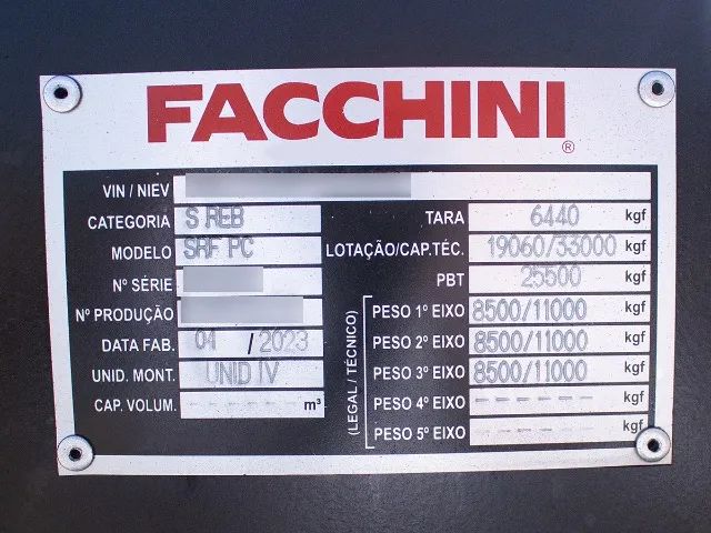 Prancha Facchini Semi-Reboque - 2023 - Porta Container 3 Eixos