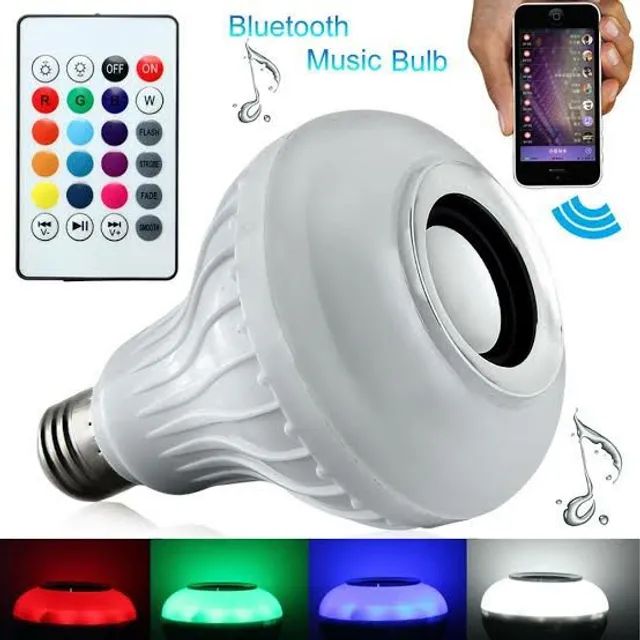 Lâmpada que toca música com controle lâmpada led music bulb party ball  - Foto 5