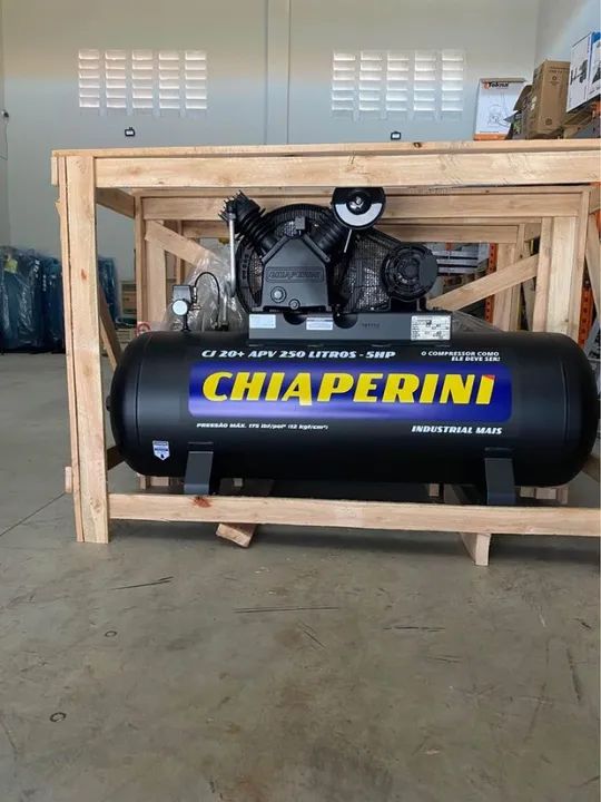 Compressor de ar 250L 20+APV 5.0cv Trifasico - Chiaperini(Novo/Loja)