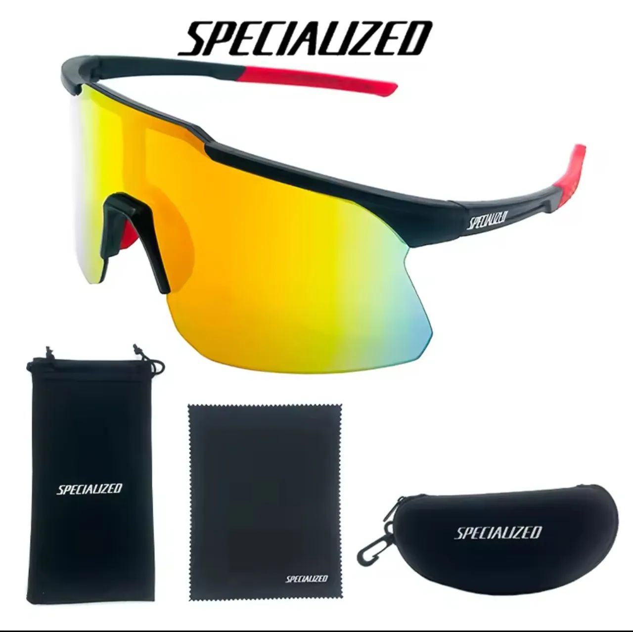 Óculos speciauzed preto e vermelho 