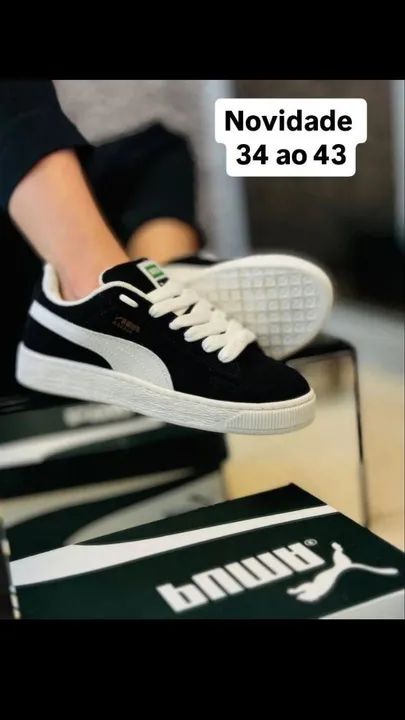 Suede Classic Sapato Preto Puma Tênis Puma Suede Preto Novo
