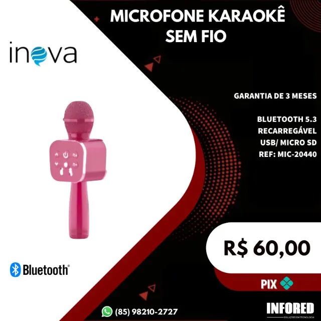 Microfone karaokê sem fio MIC-20440