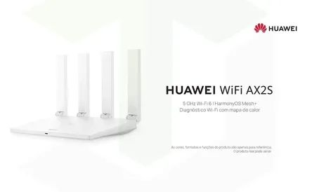 Roteador HUAWEI AX2S, Wi-Fi 6 5 e 2.4 GHz, 4 Antenas, Rede Mesh, Wi-Fi com mapa de calor