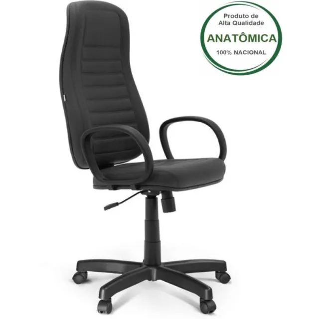 Cadeira Escritório Presidente Alta Braço Corsa Preta Conforto Ergonômico Modelo 32958