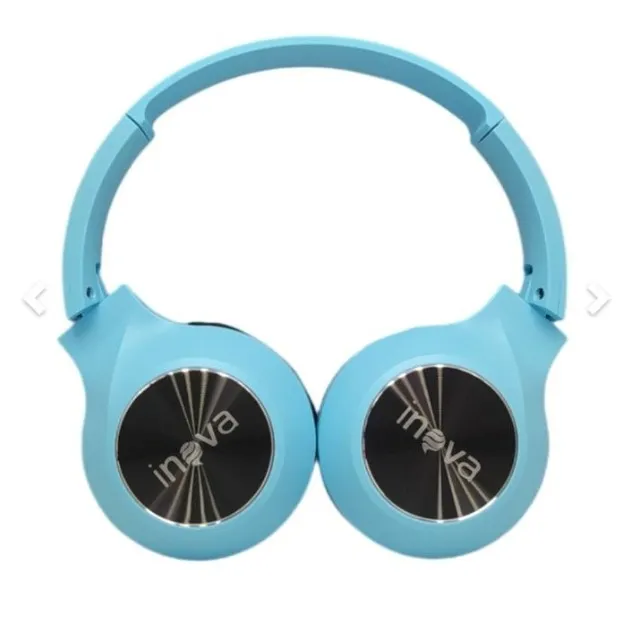 Fone de Ouvido Sem Fio Entrada Sd Bluetooth Usb Cores Azul e Verde