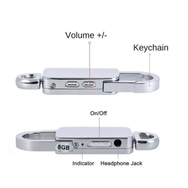 Gravador De Áudio Chaveiro Espião Ativada Por Voz Mp3 32 Gyga - Foto 2
