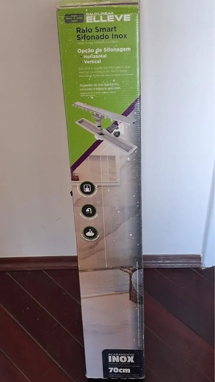 Ralo Linear Elleve Smart Sifonado Tampa Inox 70cm Linear - Foto 4