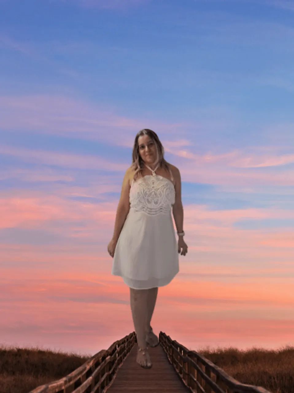 vestido offwhite com renda - Foto 2