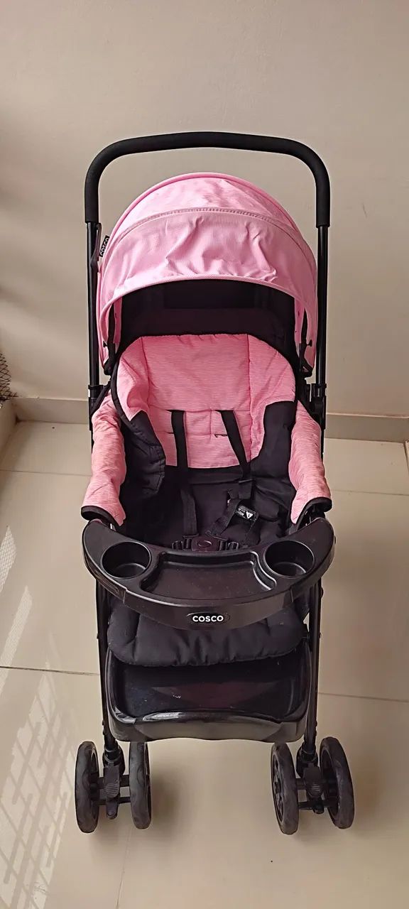 Carrinho de Bebê Compacto Rosa - Foto 2