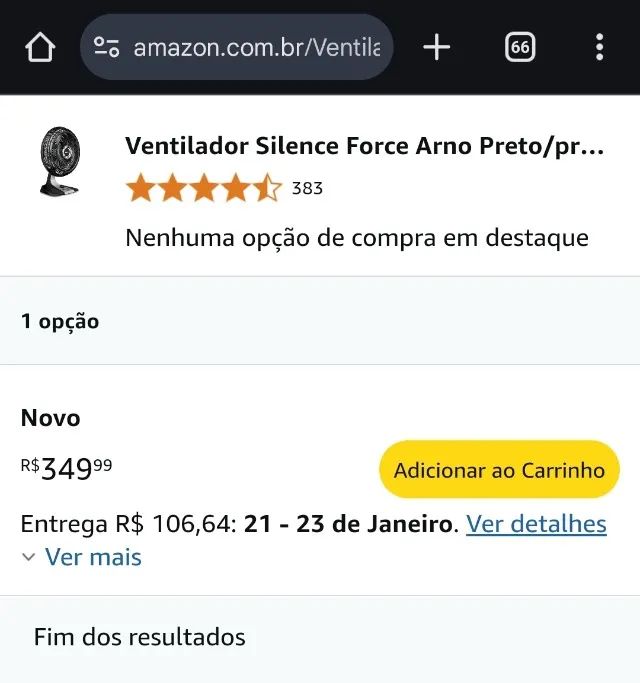 Ventilador grande Silence Force Arno VF40 Preto/prata 110V - Foto 2