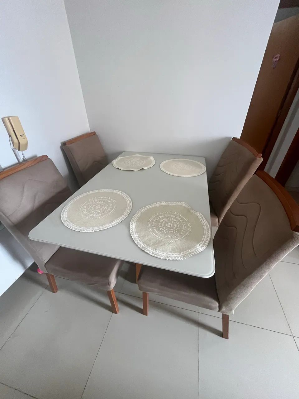 Mesa de Jantar New Ceval Lectus com 4 Lugares com Vidro Ype - Foto 4