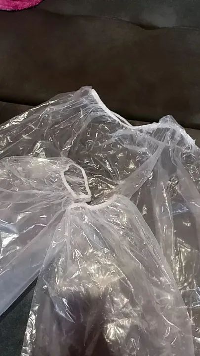 CONJUNTO CAPA DE CHUVA TRANSPARENTE COM ELASTICO