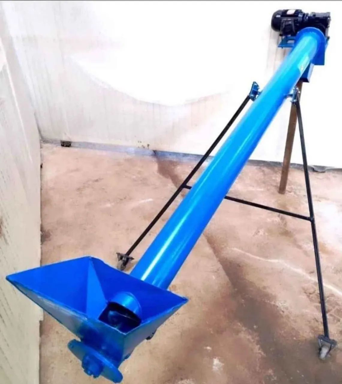 Rosca transportadora helicoidal inox 3,0m  / chupim com suporte móvel 