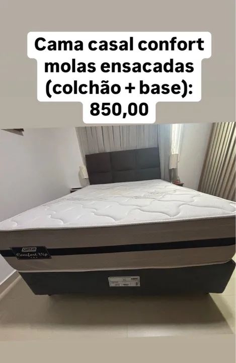 Cama Casal Confort - Molas Ensacadas (venda por motivo de viagem)