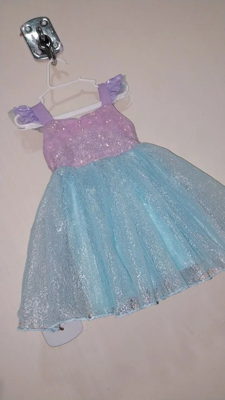 Vestido Infantil Azul e Lilás