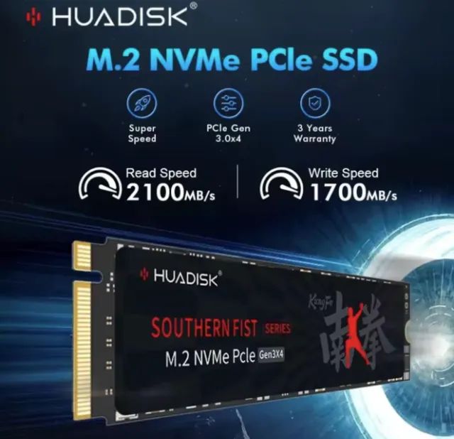 SSD M.2 NVMe PCIe HUADISK - 512 Gb