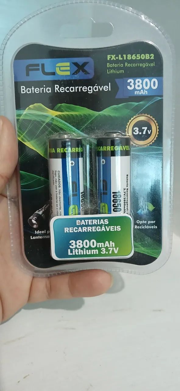 Bateria Recarregável 3.7v 3800mAh para Lanterna ou máquina de barbear