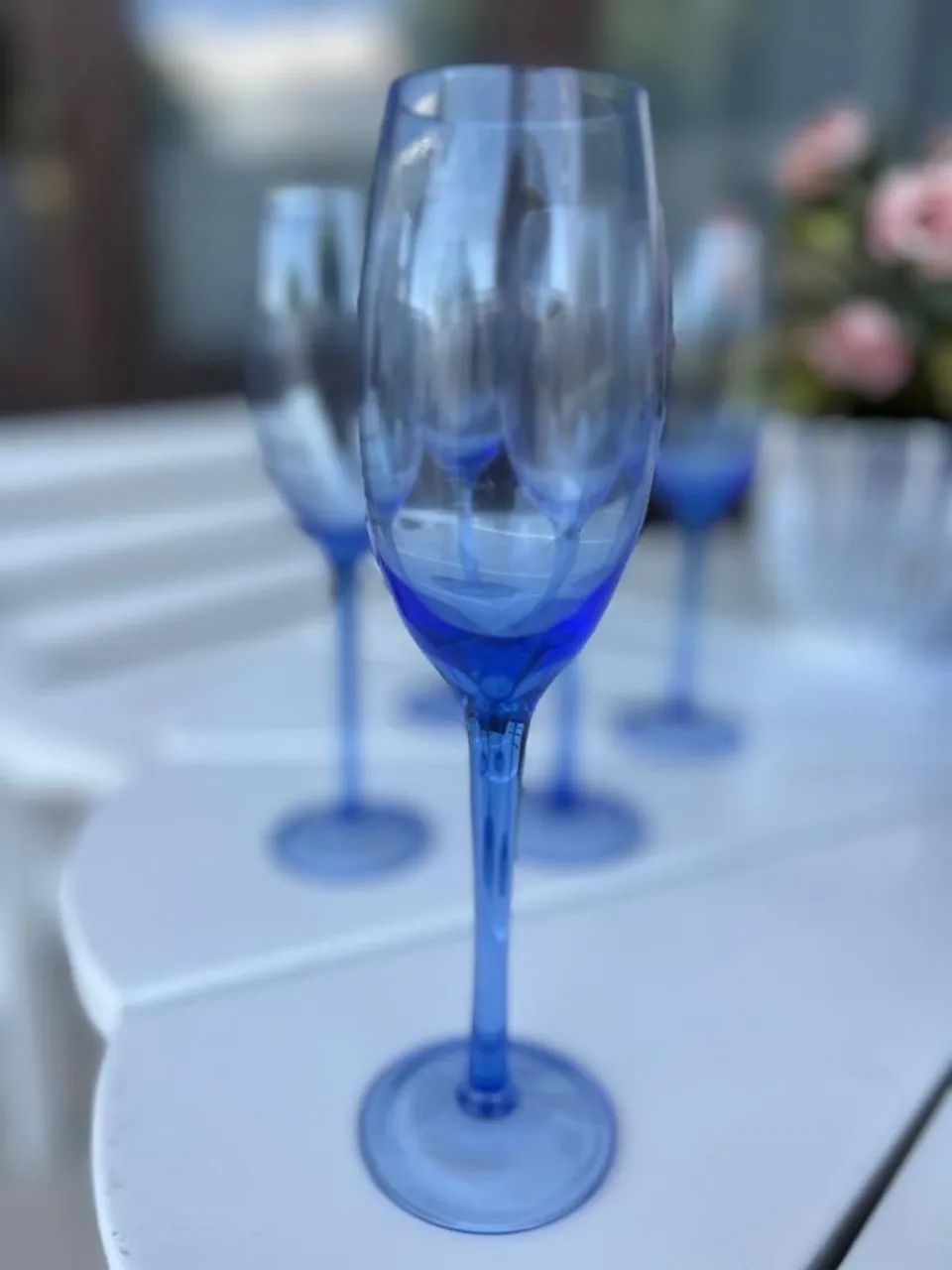 Taça Azul para Champagne - 5 peças  - Foto 3